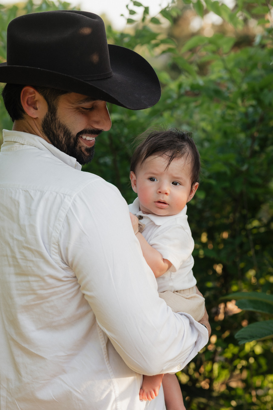 Father holds baby boy 